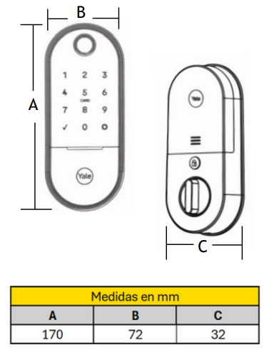 Cerrojo Digital Yale LIA + Kit de Yale Connect