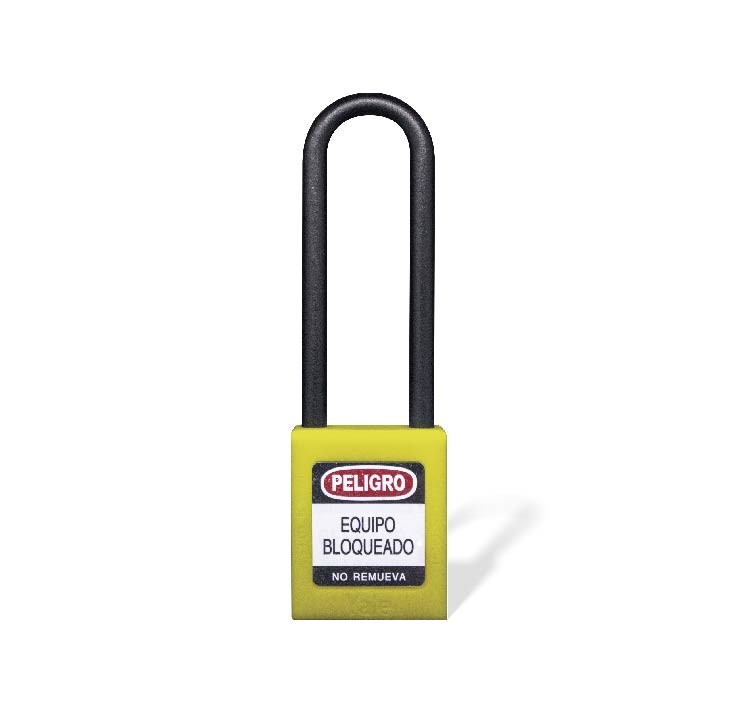 Candado Gancho Largo Nylon Amarillo