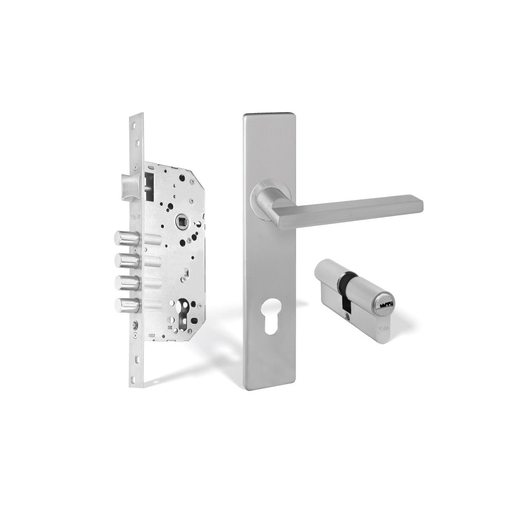 Kit Cerradura de Incrustar 4 Bulones con Manija Génova