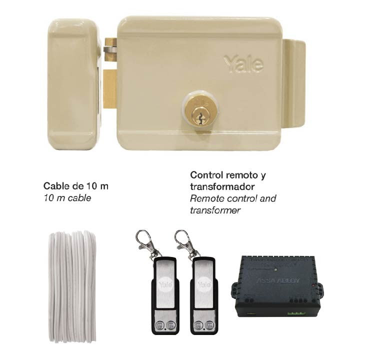 Kit Cerradura Eléctrica Izquierda, Cable, Dos Controles y Transformador
