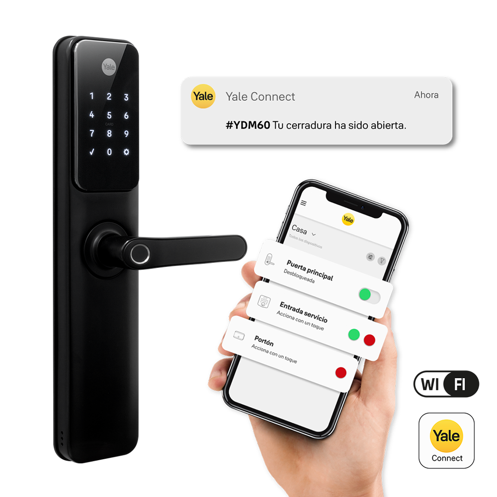Cerradura Digital YDM60 + Kit Yale Connect