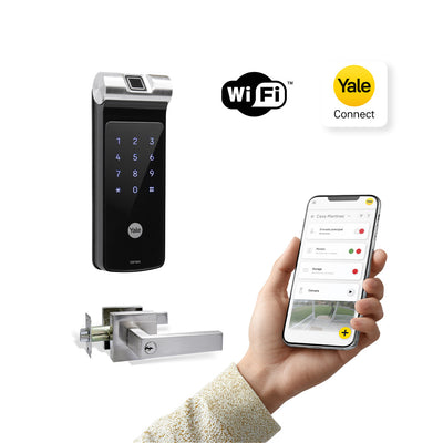 Kit de Yale Connect con Cerrojo Digital YDF40 + Manija Bari Satín