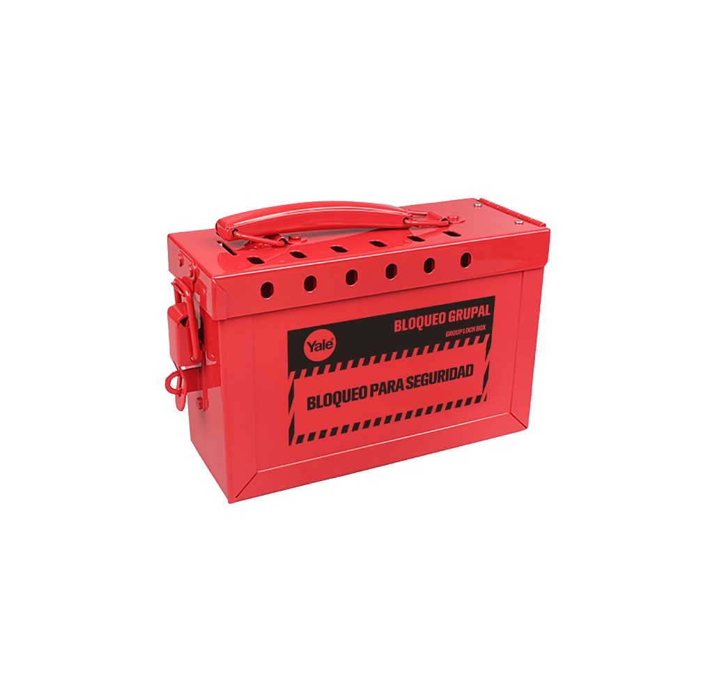 Caja de Bloqueo Roja Grupal: Seguridad Industrial Portátil