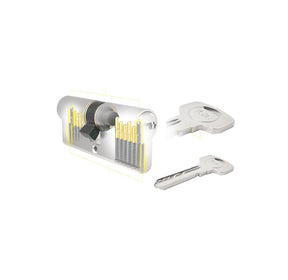 Kit Cerradura de Incrustar 4 Bulones Manija Milán Placa Cuadrada Cilindro llave